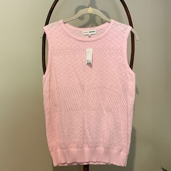 Pink Openwork Cardigan Sweater Set - Picture 3 of 9